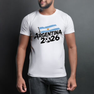 Argentina 2026 Soccer Brush Typography Shirt