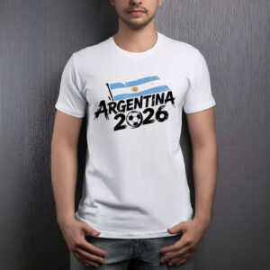 Argentina 2026 Soccer Brush Typography Shirt