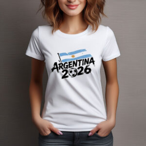 Argentina 2026 Soccer Brush Typography Shirt