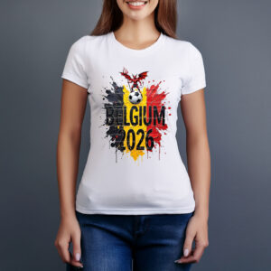 Belgium 2026 Soccer Ball Paint Art Shirt