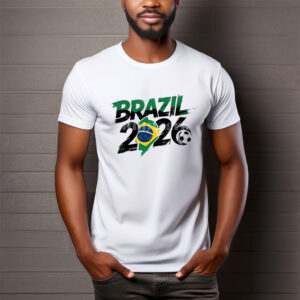Brazil 2026 Soccer Brush Graphic Shirt