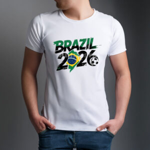 Brazil 2026 Soccer Brush Graphic Shirt