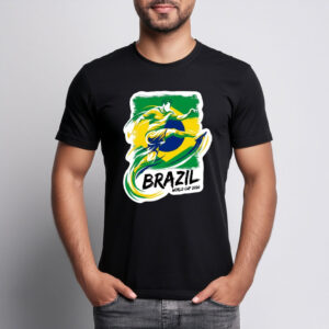 Brazil World Cup 2026 Football Player Action Shirt