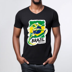 Brazil World Cup 2026 Football Player Action Shirt