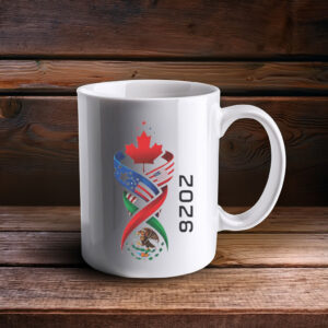 Canada USA Mexico Eagle Soccer Ball World Cup 2026 Mug