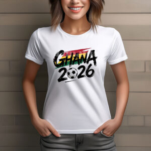 Ghana 2026 Soccer Brush Typography Shirt