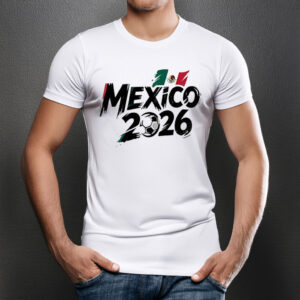 Mexico 2026 Soccer Brush Typography T-Shirt