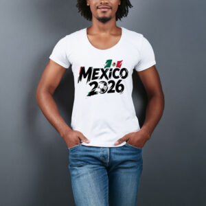 Mexico 2026 Soccer Brush Typography T-Shirt