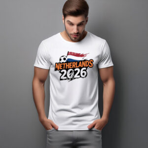 Netherlands 2026 Soccer Brush Typography Shirt