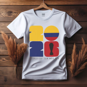 Retro Graphic Colombia Flag Soccer T-Shirt