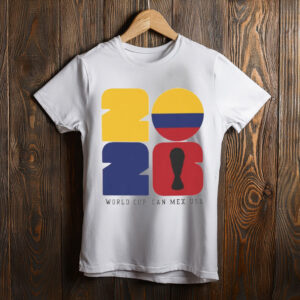 Retro Graphic Colombia Flag Soccer T-Shirt