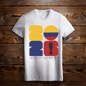 Retro Graphic Colombia Flag Soccer T-Shirt