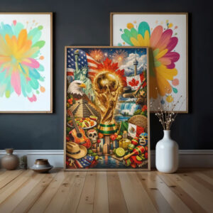 Retro Travel USA Mexico Canada World Cup 2026 Poster