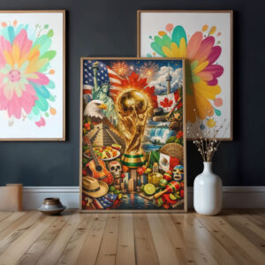 Retro Travel USA Mexico Canada World Cup 2026 Poster