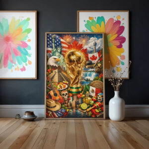 Retro Travel USA Mexico Canada World Cup 2026 Poster