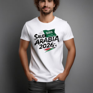 Saudi Arabia 2026 Soccer Brush Graphic T-Shirt