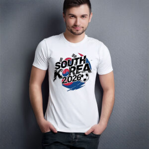 South Korea 2026 Soccer Brush Typography T-Shirt