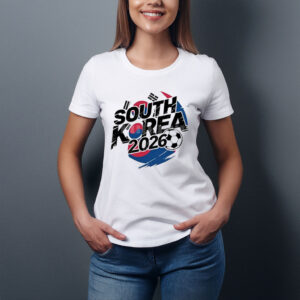 South Korea 2026 Soccer Brush Typography T-Shirt
