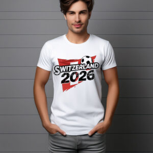 Switzerland 2026 Soccer Brush Typography T-Shirt