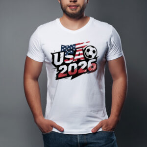 USA 2026 Soccer Brush Typography Shirt