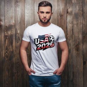 USA 2026 Soccer Brush Typography Shirt