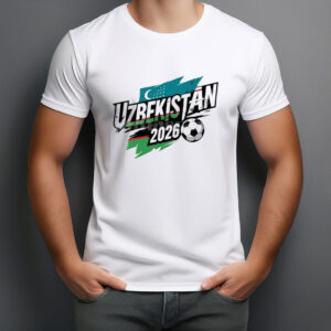 Uzbekistan 2026 Soccer Brush Lettering T-Shirt