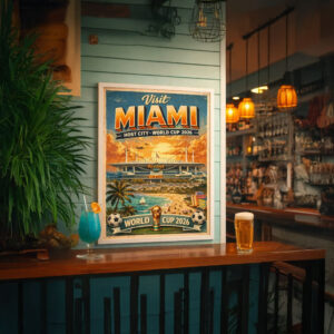 Vintage Miami Travel Art Poster
