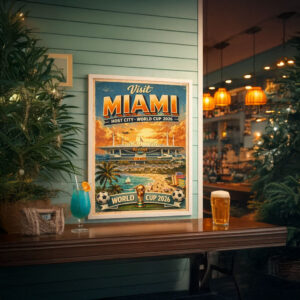 Vintage Miami Travel Art Poster