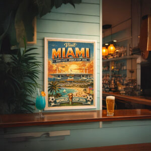 Vintage Miami Travel Art Poster