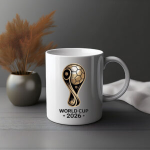 World Cup 2026 Gold Trophy Soccer Mug