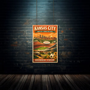 World Cup 2026 Kansas City Arrowhead Stadium Retro Poster