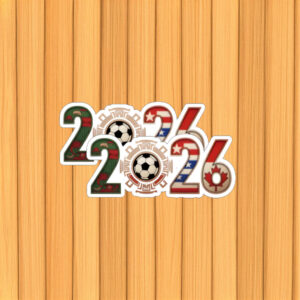 World Cup 2026 Soccer Ball Typography Sticker