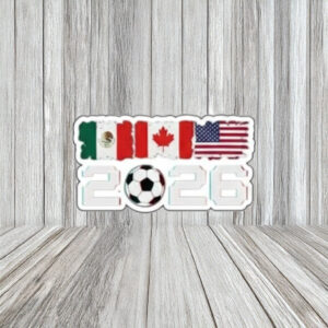 World Cup 2026 Triple Nation Flags Soccer Sticker