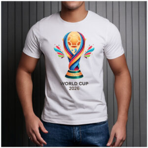 World Cup 2026 Trophy Modern Ribbon Design Shirt
